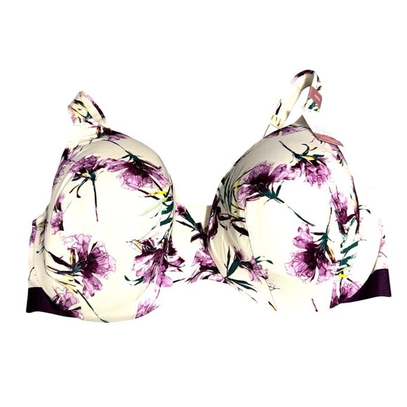 Cacique Other - Cacique Modern Collection Lightly Lined Full Coverage Bra 44DDD Ivory Floral Pri